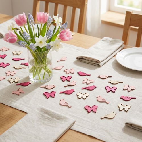 Mini decoración de espolvoreados de primavera 2cm rosa surtido 144 piezas | Floristik24.es