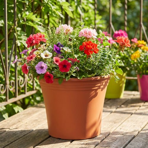 Maceta “Irys” plástico terracota Ø33cm H27,5cm 1ud | Floristik24.es