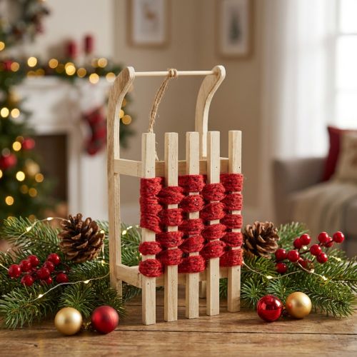 Trineo decorativo trineo de Navidad de madera L30×W14.5×H9.5cm | Floristik24.es