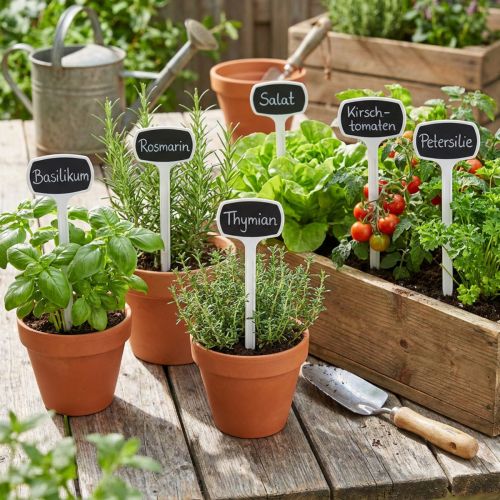Etiquetas para plantas 29cm negro inclinadas 10uds | Floristik24.es