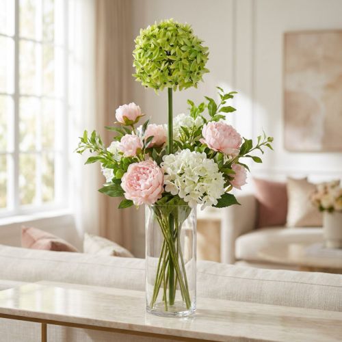 Cebolla ornamental Allium, flor de seda, bola artificial puerro verde Ø20cm L72cm | Floristik24.es