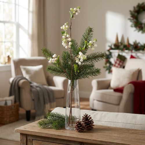 Artículo Arbusto de guisantes artificiales mora de nieve L74cm