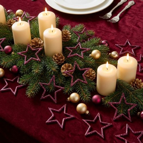 Decoración de mesa decorativa con purpurina y estrella, Navidad, 4,5 cm, 120 unidades | Floristik24.es