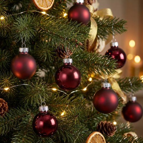 Bolas de cristal Navidad en mix Burdeos Ø3cm 22uds | Floristik24.es