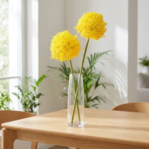 Cebolla Artificial Flor Amarilla Allium 80cm Ø14,5cm 2uds | Floristik24.es