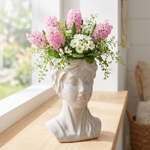 Maceta con busto femenino