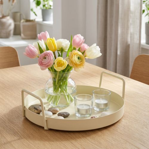 Artículo Bandeja redonda para comedor, sala de estar y decoración, 22 cm