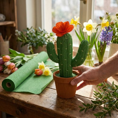 Papel crepé de floristería verde 50x250cm | Floristik24.es