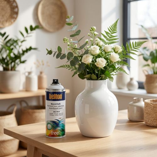 Belton pintura al agua libre blanco alto brillo spray blanco puro 400ml | Floristik24.es