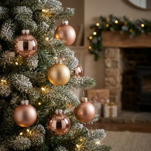Bolas de cristal bolas navideñas cristal oro rosa Ø4cm 24 uds | Floristik24.es