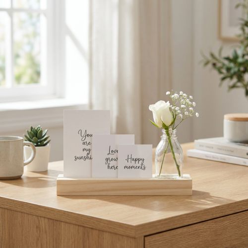 Tarjetero madera Portafotos madera mini florero 25×7,5×12cm | Floristik24.es