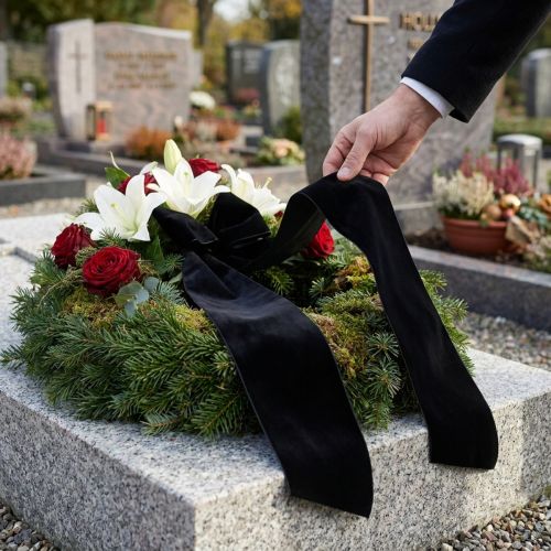 Artículo Cinta de luto cinta de velour negro ancho 100mm 8m