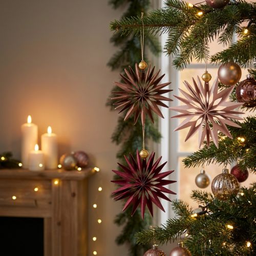 Estrellas de papel decorativas para colgar, perfectas para decoraciones festivas. | Floristik24.es