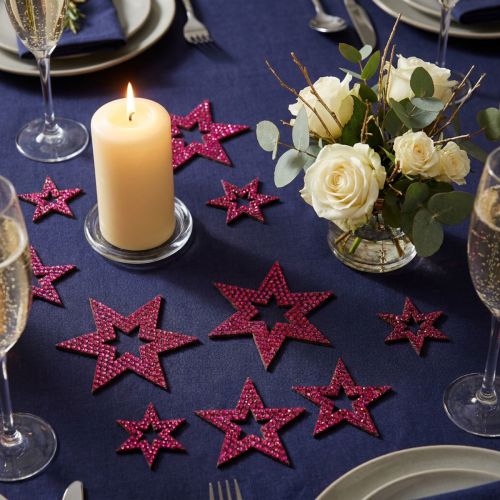 Decoración dispersa estrella violeta 3-5cm 48 piezas | Floristik24.es