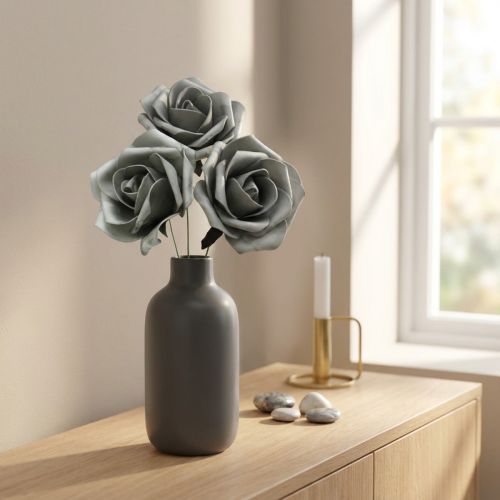 Artículo Espuma Rosa Gris Ø15cm 4uds
