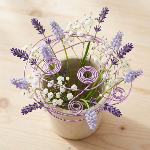 Alambre de aluminio morado, 2 mm, para joyería y decoración, alambre artesanal color lavanda, 500 g - 60 m | Floristik24.es