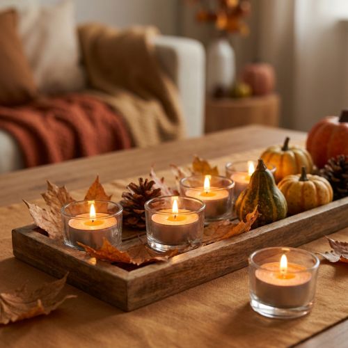 Velas aromáticas naranja, aroma de velas de té, vela aromática de habitación Ø3,5cm H1,5cm 18 piezas | Floristik24.es