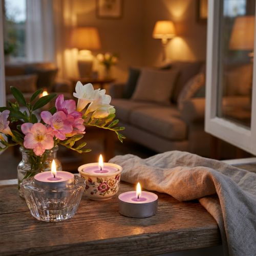 Artículo Velas perfumadas freesia, aroma de candelita, vela perfumada de habitación Ø3,5cm H1,5cm 18 piezas