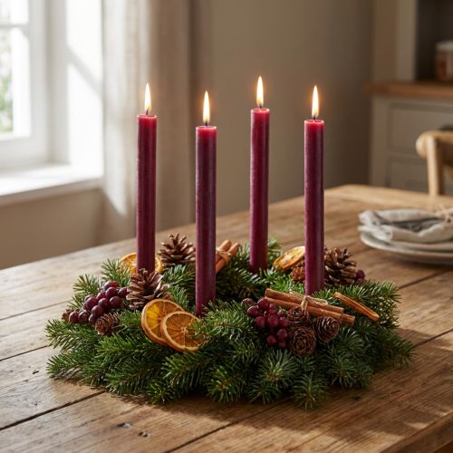 Velas cónicas de color liso, burdeos, 22×240 mm, 12 unidades | Floristik24.es
