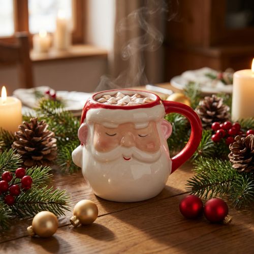 Taza de Navidad Taza de Papá Noel Navidad Al. 10,5 cm | Floristik24.es