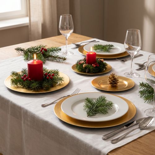 Platos decorativos redondos pequeños y brillantes, 17 cm, 6 unidades | Floristik24.es