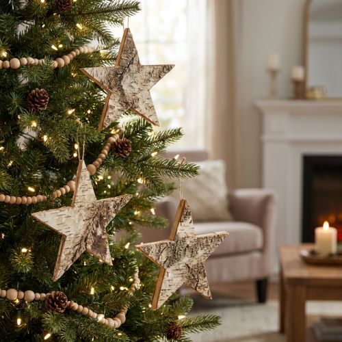Estrellas de abedul para estrellas colgantes corteza de abedul natural 15cm 6 piezas | Floristik24.es