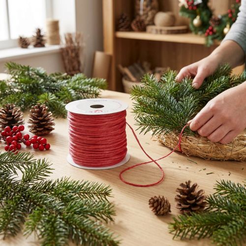 Cable envuelto 50m rojo | Floristik24.es