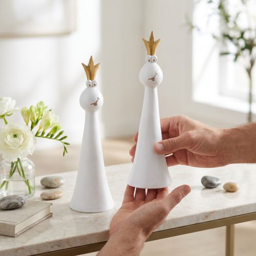 Rana Príncipe Decoración Rana Decoración Figura Oro Blanco H19.5cm 2pcs | Floristik24.es