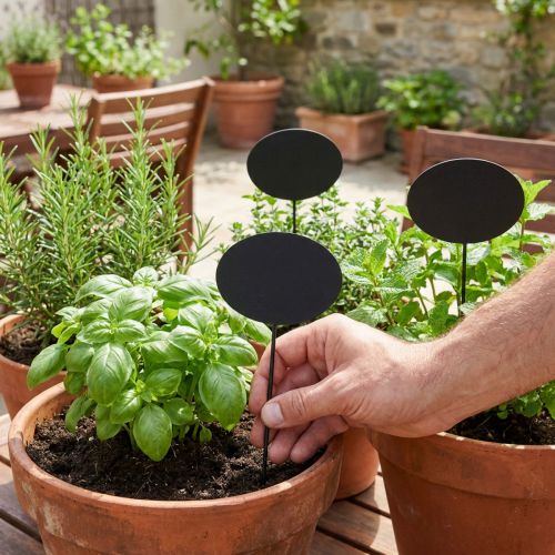 Etiquetas para plantas, estacas de madera para jardín, negras, 19 cm, 12 unidades - estacas para jardín, estacas para hierbas | Floristik24.es