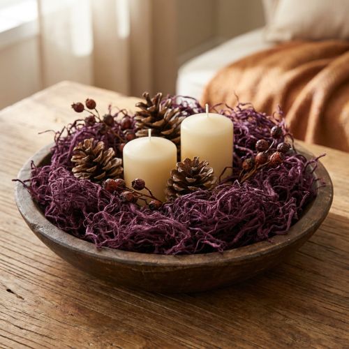 Algodón morera color berenjena, material decorativo natural, flexible y versátil, 150 g | Floristik24.es