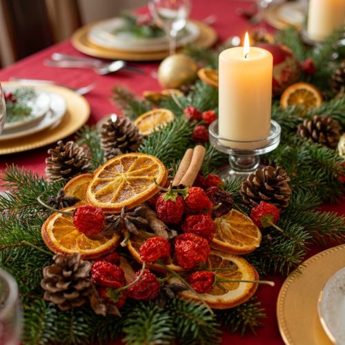Artículo Set de decoración de rodajas de naranja secas con canela y estrellas para decoración de mesa festiva 70 g