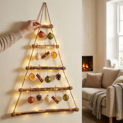 Decoración de pared de madera boho decoración navideña flameada 75×105cm | Floristik24.es