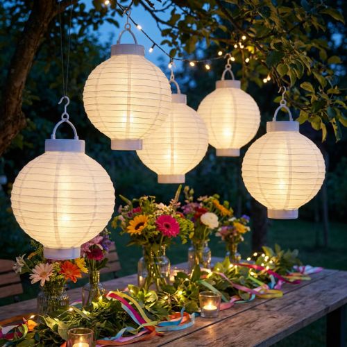 Farol LED con solar 20cm blanco | Floristik24.es