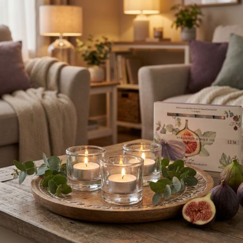 Artículo Velas perfumadas bergamota velas de té de higos silvestres Ø3,5cm 12 piezas