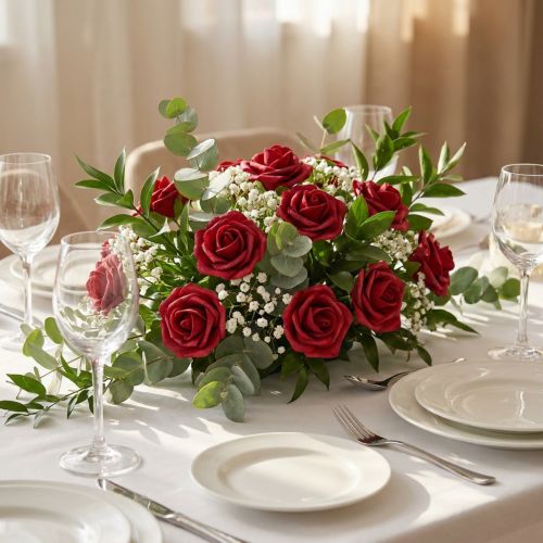 Rosa de espuma roja Ø4cm 48 piezas | Floristik24.es