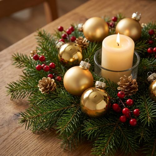 Mini bolas navideñas de cristal en oro mate brillo Ø3cm 22uds | Floristik24.es