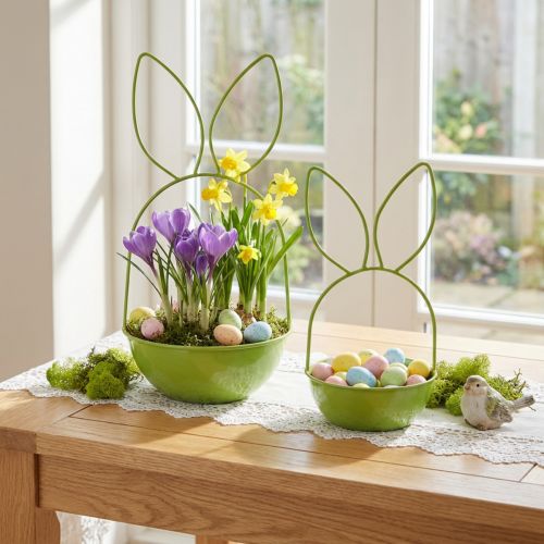 Maceta de conejo para decoración de primavera y Pascua, salón, cocina, jardín, 33cm | Floristik24.es