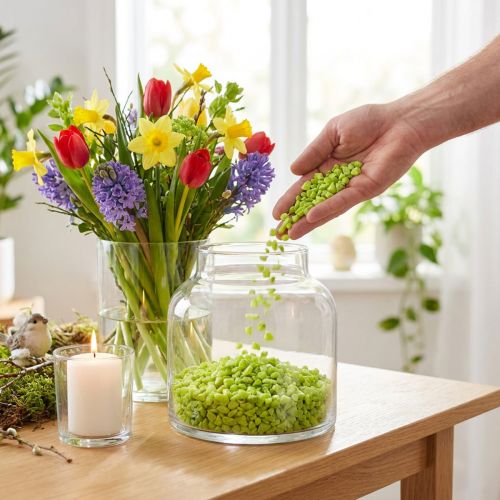 Piedras decorativas 9mm - 13mm verde manzana 2kg | Floristik24.es