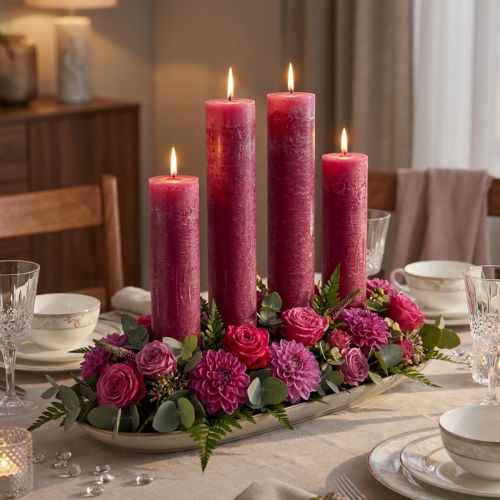 Velas cónicas, velas teñidas,