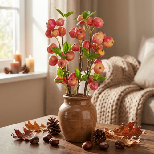 Artículo Ramas decorativas manzana ornamental amarillo/rojo otoño invierno L58cm 3 piezas