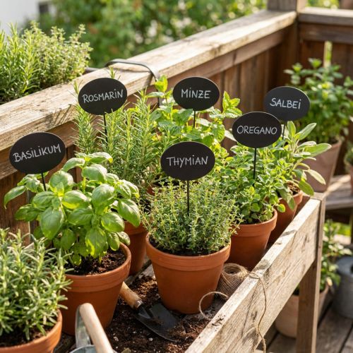Estacas de cama Estacas de jardín Letreros de madera Ovalados Negro Al 17,5 cm Paquete de 12 | Floristik24.es