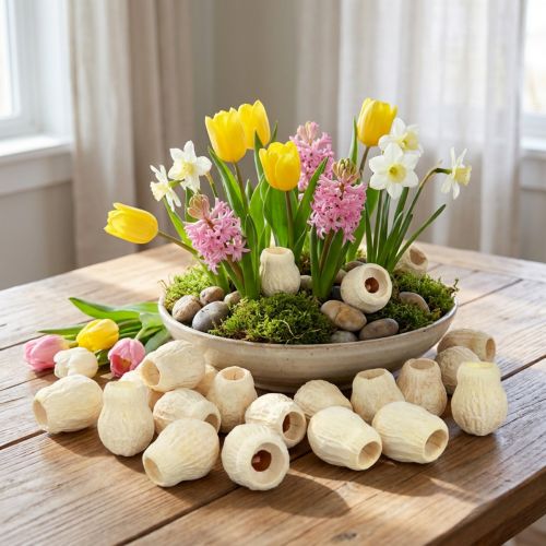 Campanilla seca de goma de mascar blanqueada 2,5-3,5cm 500g | Floristik24.es