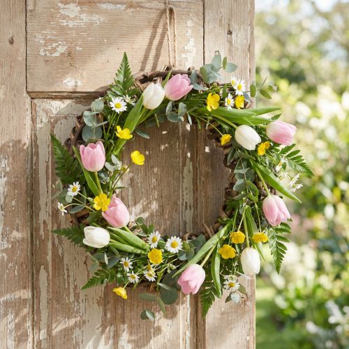 Corona de vid Ø30cm Corona de puerta natural Corona decorativa Sauce Alta calidad Hecho a mano | Floristik24.es
