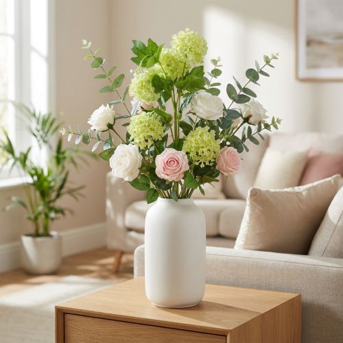 Bola de nieve artificial, rama decorativa, planta artificial verde Ø6.5cm L78cm | Floristik24.es