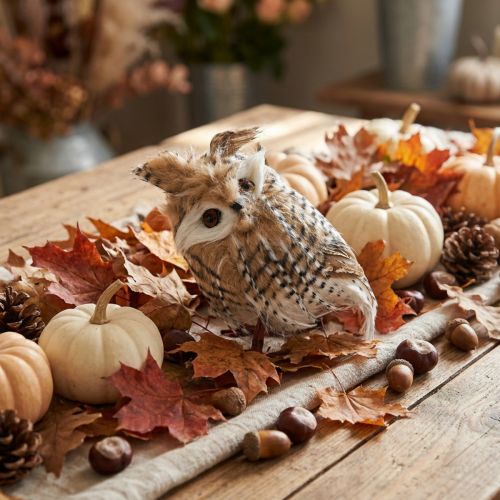 Búho del bosque, decoración otoñal, búho decorativo, Halloween H16cm | Floristik24.es