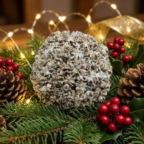 Decoración navideña Bola navideña bola de nieve blanca Ø10cm | Floristik24.es
