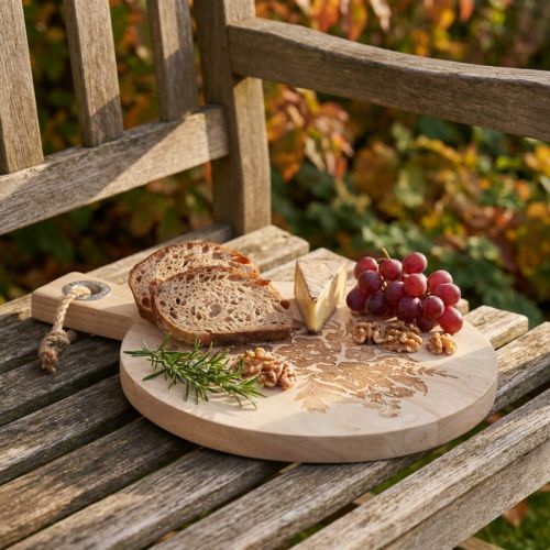 Tabla de cortar decorativa redonda de madera de mango, tabla de servir de madera Ø26cm | Floristik24.es