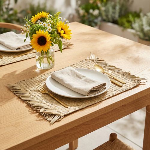 Mantel individual algas marinas decoración de mesa rectangular jacinto de agua naturaleza 33 × 48cm | Floristik24.es