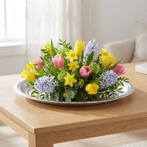 Plato decorativo metal plateado brillante Ø36cm H3cm | Floristik24.es