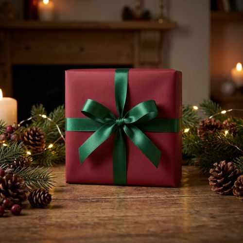 Cinta decorativa de regalo verde con orillo verde oscuro 15 mm 3 m x 10 unidades | Floristik24.es